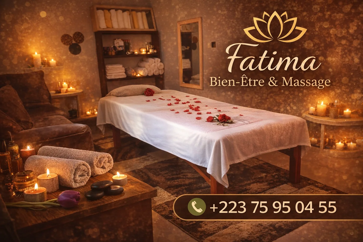 Massage relaxant pour une détente garantie chez Fatima - Hamdallaye ACI 2000 (Bamako)