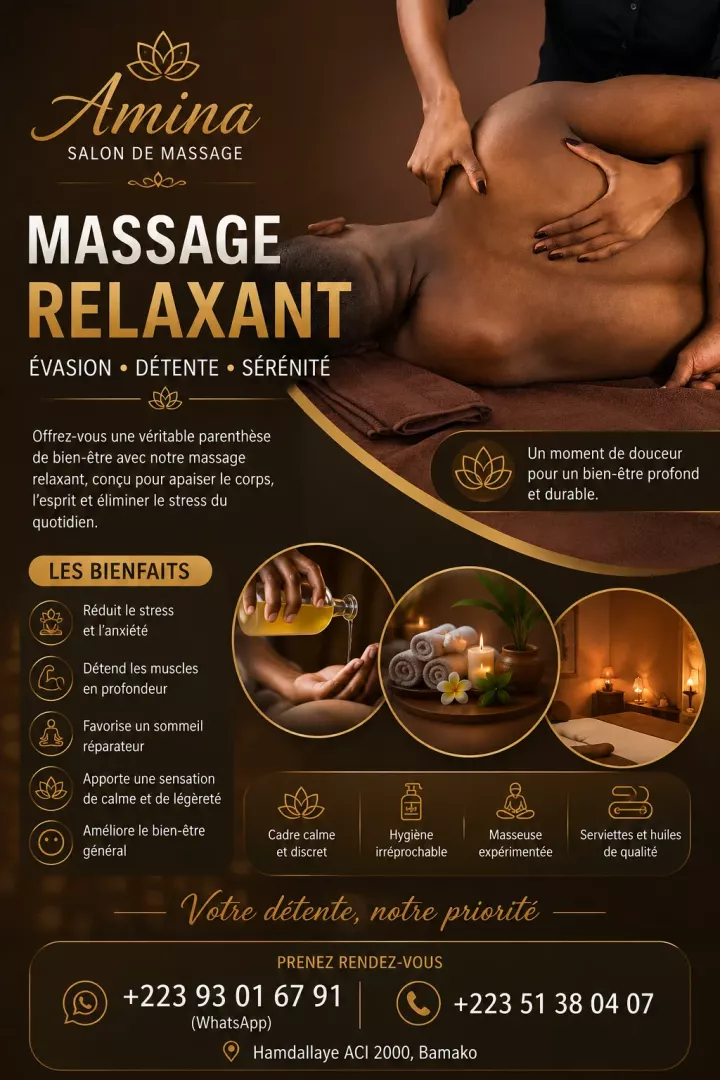 Relaxation détente chez Amina massage