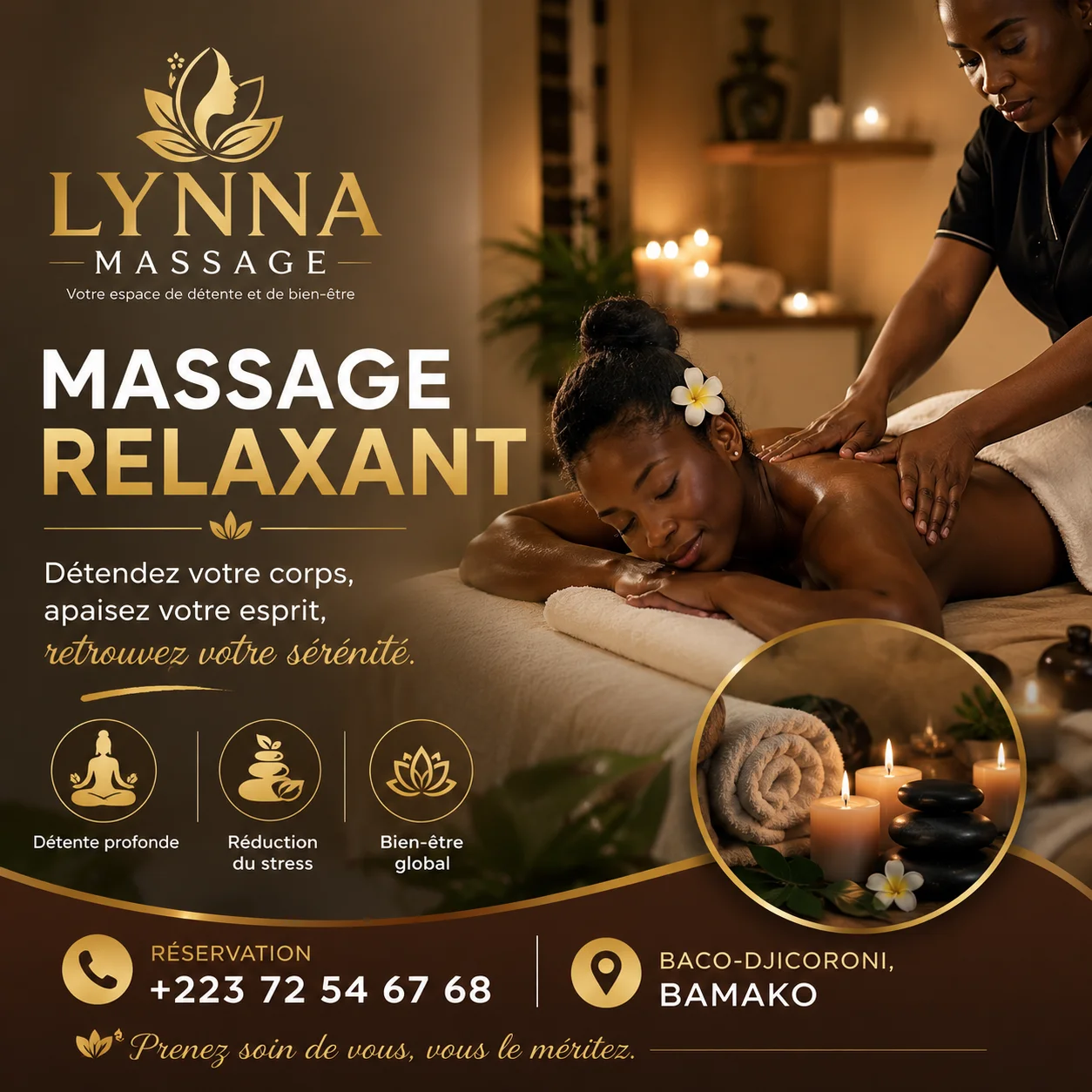 Massage relaxant chez Lynna à Baco-Djicoroni