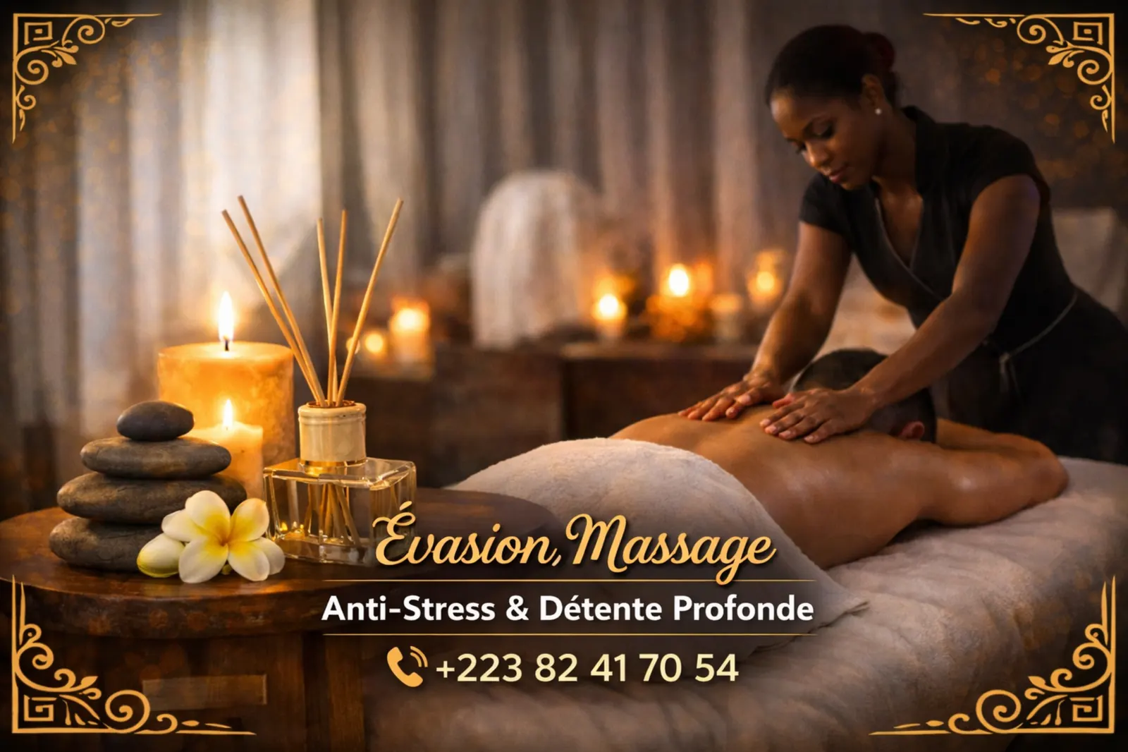 Massage anti-stress & détente profonde à Hamdallaye ACI 2000 – Évasion Massage - Hamdallaye ACI 2000 (Bamako)