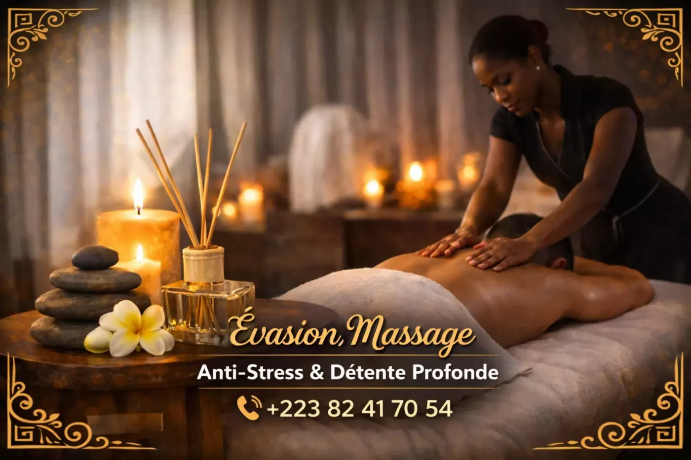 Massage anti-stress & détente profonde à Hamdallaye ACI 2000 – Évasion Massage