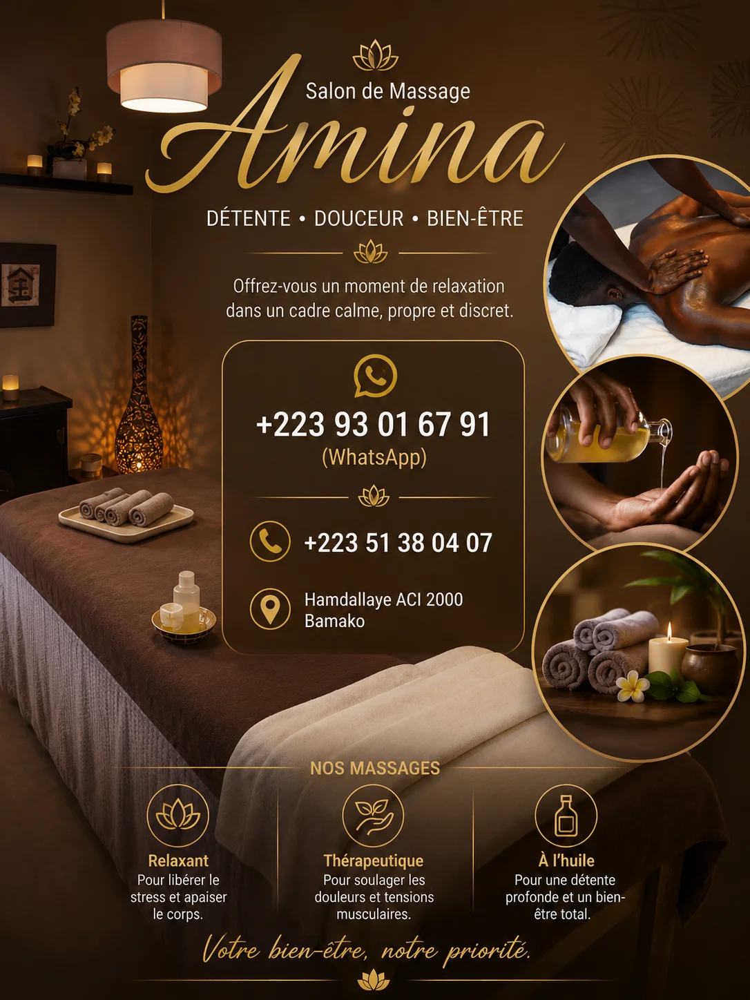 Amina Massage — Détente, douceur & bien-être